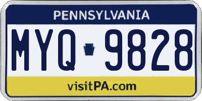 PA license plate MYQ9828