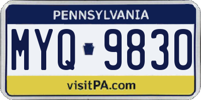 PA license plate MYQ9830