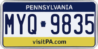 PA license plate MYQ9835