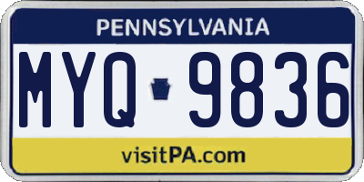PA license plate MYQ9836