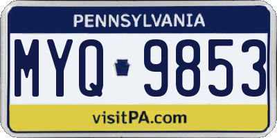 PA license plate MYQ9853