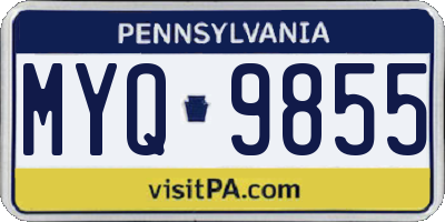 PA license plate MYQ9855