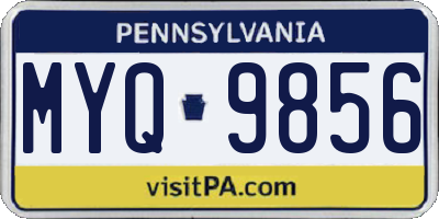 PA license plate MYQ9856