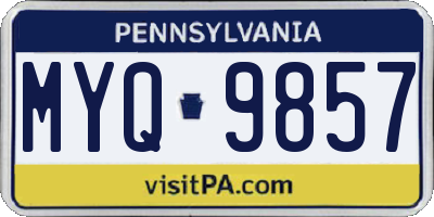 PA license plate MYQ9857