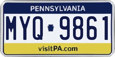 PA license plate MYQ9861