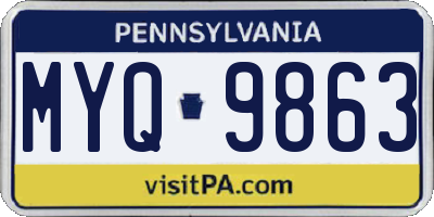 PA license plate MYQ9863