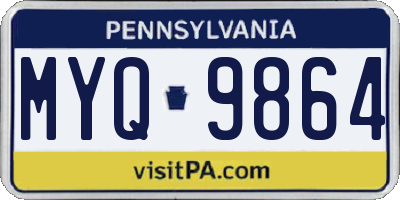 PA license plate MYQ9864