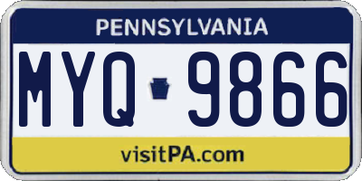 PA license plate MYQ9866