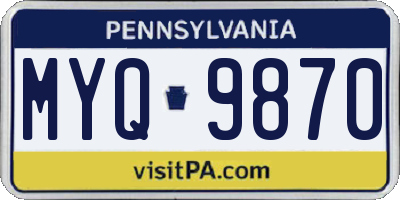 PA license plate MYQ9870
