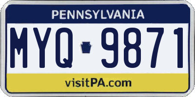 PA license plate MYQ9871
