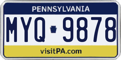 PA license plate MYQ9878