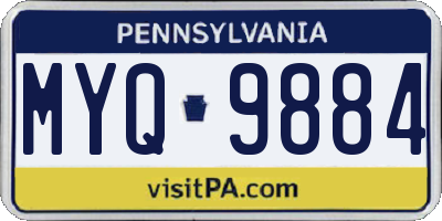 PA license plate MYQ9884