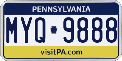 PA license plate MYQ9888