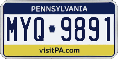 PA license plate MYQ9891