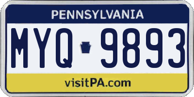 PA license plate MYQ9893