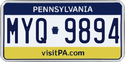 PA license plate MYQ9894