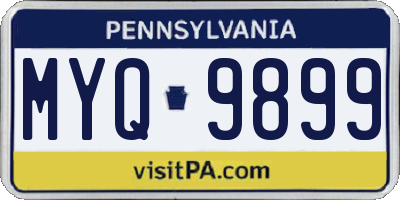 PA license plate MYQ9899