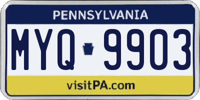PA license plate MYQ9903
