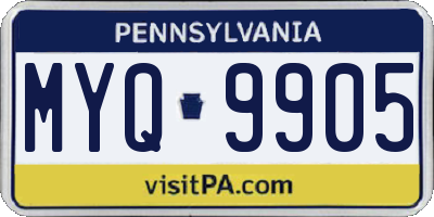 PA license plate MYQ9905