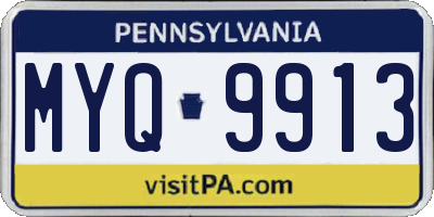 PA license plate MYQ9913