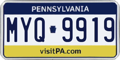 PA license plate MYQ9919