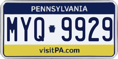 PA license plate MYQ9929