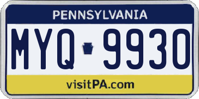 PA license plate MYQ9930