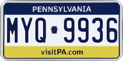PA license plate MYQ9936