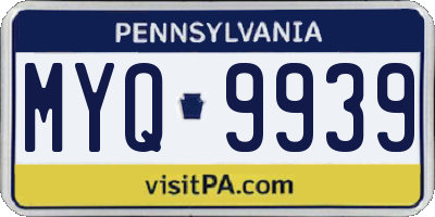 PA license plate MYQ9939