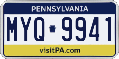 PA license plate MYQ9941