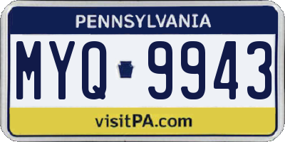 PA license plate MYQ9943