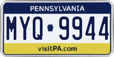 PA license plate MYQ9944
