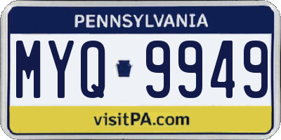 PA license plate MYQ9949