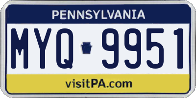 PA license plate MYQ9951