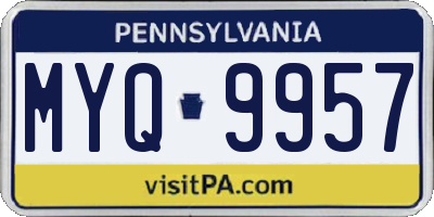 PA license plate MYQ9957