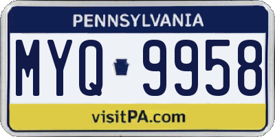 PA license plate MYQ9958