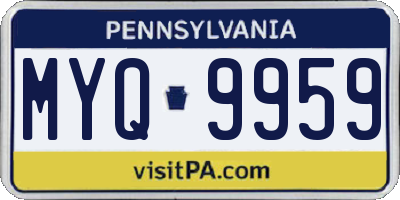 PA license plate MYQ9959