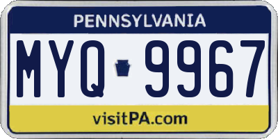 PA license plate MYQ9967