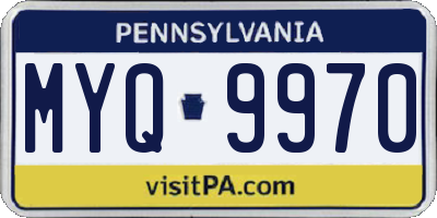 PA license plate MYQ9970