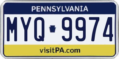 PA license plate MYQ9974