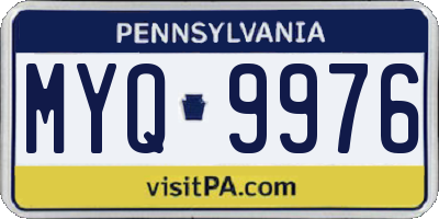PA license plate MYQ9976