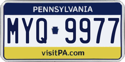 PA license plate MYQ9977