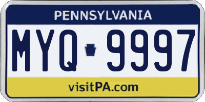 PA license plate MYQ9997