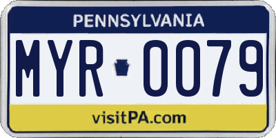PA license plate MYR0079