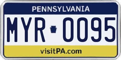PA license plate MYR0095