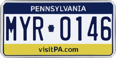 PA license plate MYR0146