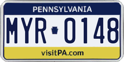 PA license plate MYR0148