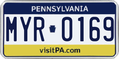 PA license plate MYR0169