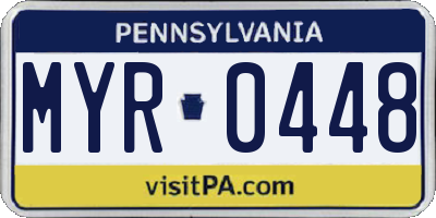 PA license plate MYR0448