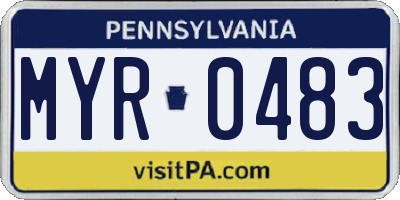 PA license plate MYR0483